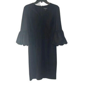 Liz Claiborne Vneck Bubble Bell Sleeve Black‎ Party Dress Women's Size 4